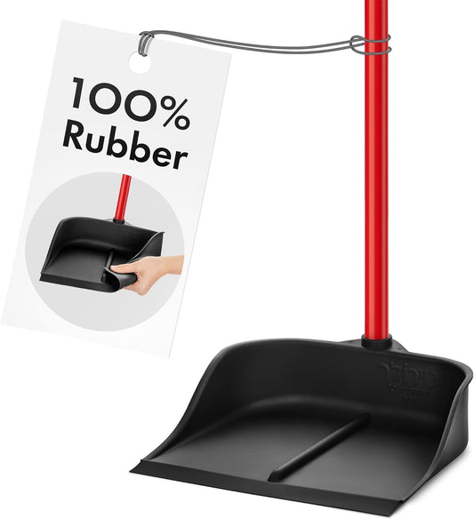 Rubber Dustpan with 29" Long 2-Part Handle