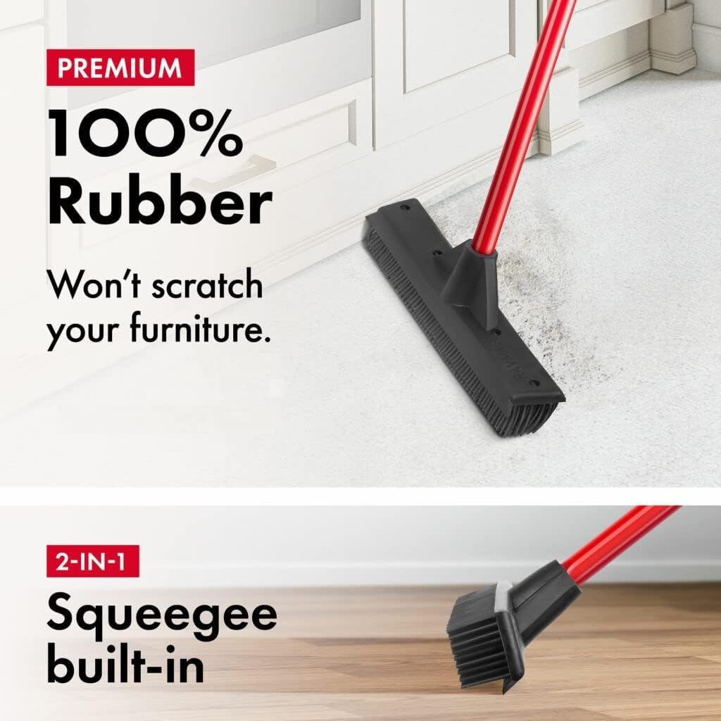 2 in 1 Rubber Broom & Squeegee