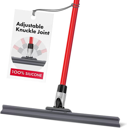 Silicone Floor Squeegee - 17-Inch Single Cast Blade - 360° Swivel Joint