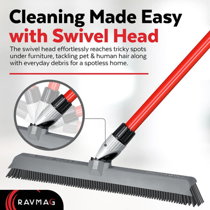 2-in-1 Silicone Broom and Squeegee - Swivel Head