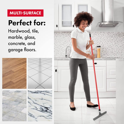 Silicone Floor Squeegee - 17-Inch Single Cast Blade - 360° Swivel Joint